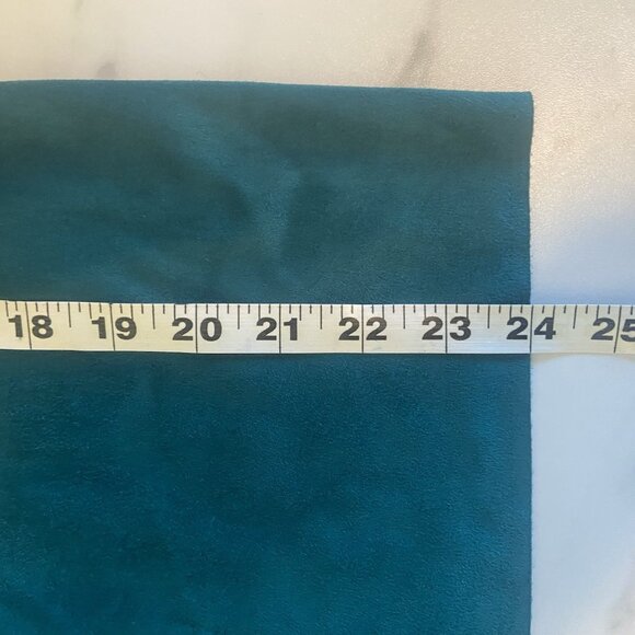Chicos Vegan Faux Suede Jacket Womens 2 Teal/turquoise Long Sleeve Snap closure - Picture 8 of 9